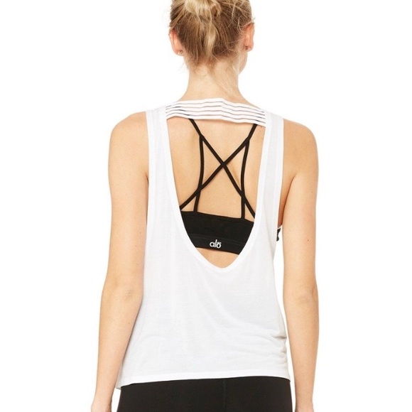 ALO Yoga Tops - Alo Acme Tank - White - Medium